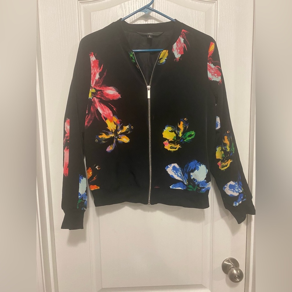 Juniors Nylon Flowered Jacket